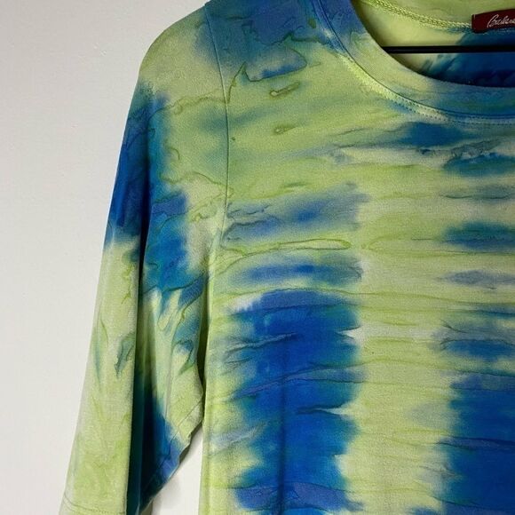 Barbara Lesser Blue & Green Tie Dye Top XS - Picture 4 of 7